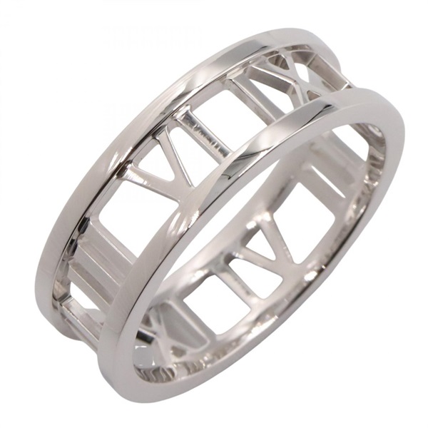 TIFFANY＆CO Atlas Open Ring 18KWG White Gold Used Women US Size 8.75