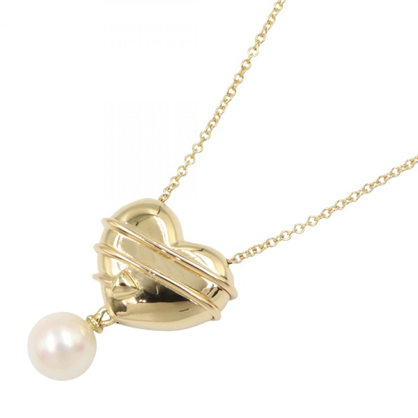 TIFFANY＆CO Pearl Necklace 18KYG Yellow Gold White Used 41㎝