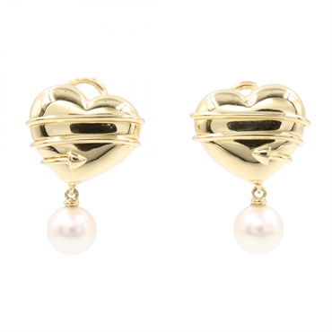 TIFFANY＆CO Pearl Clip-on Earrings 18KYG Yellow Gold White Used Women