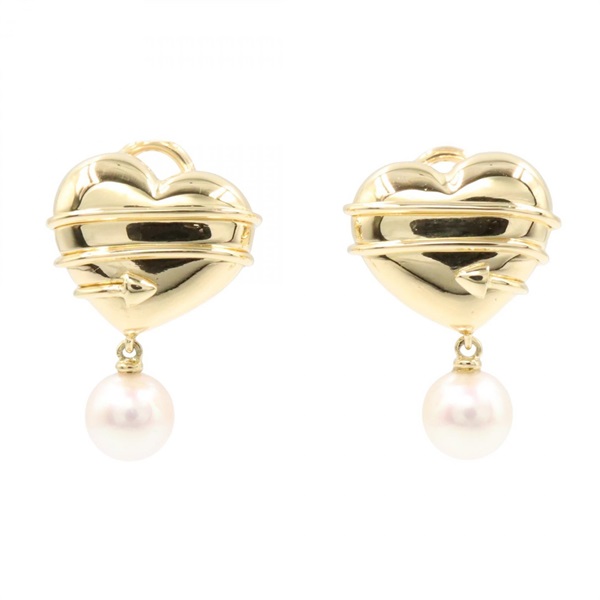 TIFFANY＆CO Pearl Clip-on Earrings 18KYG Yellow Gold White Used Women