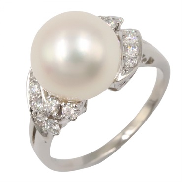 MIKIMOTO Pearl Ring Pt950 Platinum White Used Women US Size 4.5