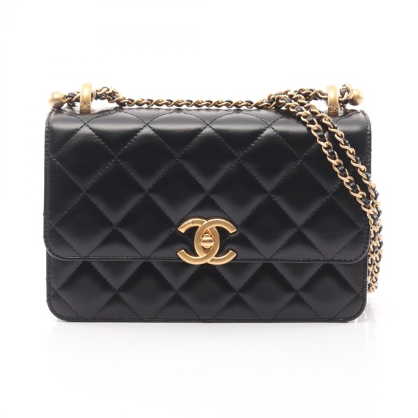 CHANEL Matelasse chain crossbody Shoulder Bag AS2615 Lambskin leather Black GHW