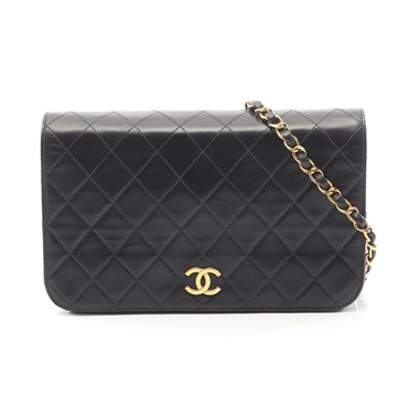CHANEL Matelasse full flap chain Shoulder Bag A03568 Lambskin Black Used GHW