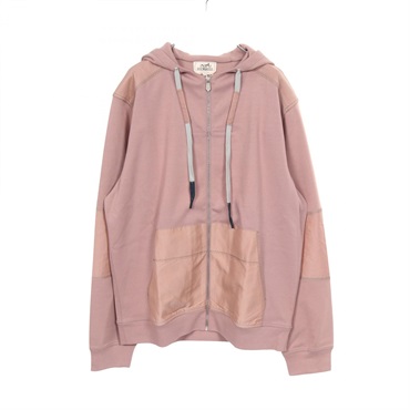 HERMES Voile H Hoodie sweatshirt #M cotton Pink Used mens