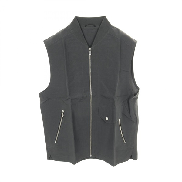 HERMES Vest Fiber papier viscose Gray Used mens size 50