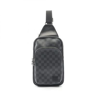 LOUIS VUITTON Avenue sling Waist bag N45302 Damier graphite canvas Black Used LV