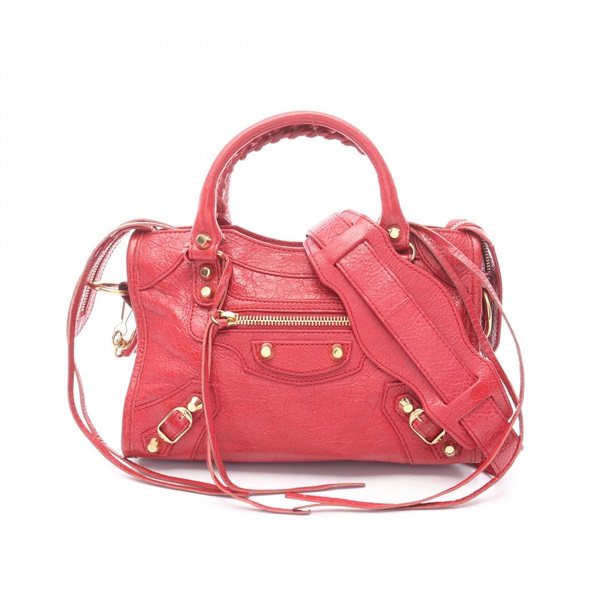 BALENCIAGA Classic Mini City shoulder crossbody Handbag 300295 leather Red Used