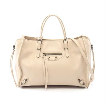 BALENCIAGA PAPIER A6 ZIP AROUND Paper crossbody Handbag 370926 leather Beige