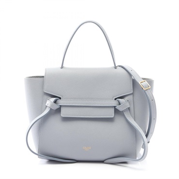 CELINE BELT BAG NANO Shoulder Crossbody Handbag 189003 leather Blue Used Women