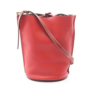 LOEWE Gate Anagram Bucket Crossbody Shoulder Bag 10222610 leather Red Used Women