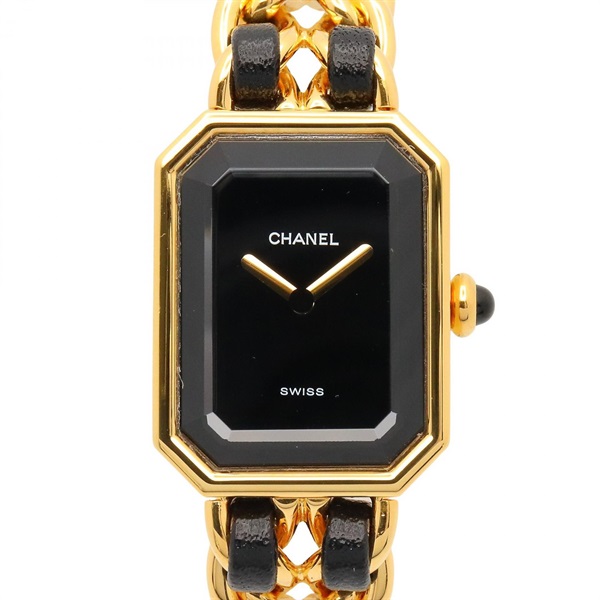 CHANEL Premiere S Wrist Watch H0001 Quartz Gold Plated Leather belt Used Women