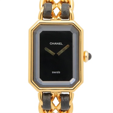 CHANEL Premiere M Wrist Watch H0001 Quartz Gold Plated Leather belt Used Women
