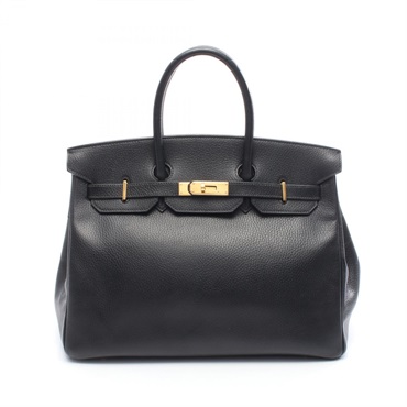 HERMES Birkin 35 Handbag Ardennes leathe Black Used Women GHW Z