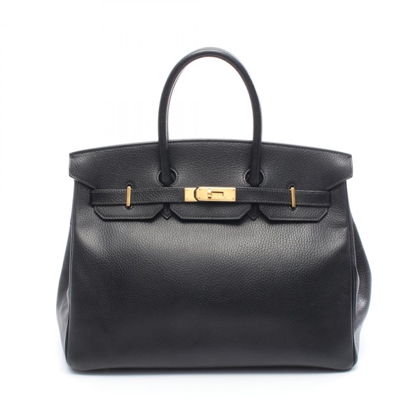 HERMES Birkin 35 Handbag Ardennes leathe Black Used Women GHW Z
