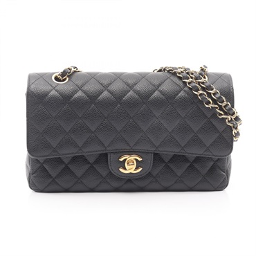 CHANEL Matelasse W flap chain Shoulder Bag A01112 Calfskin leather BK GHW