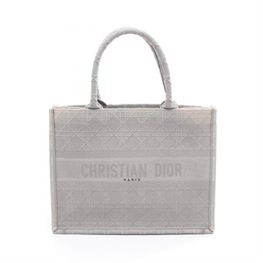Christian Dior BOOK TOTE Medium Handbag canvas Gray Used Women CD