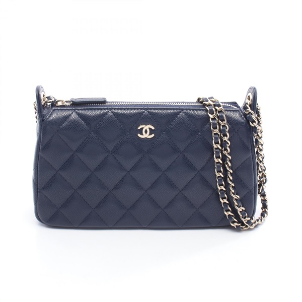 CHANEL Matelasse Chain Clutch chain Shoulder Bag AP4704 leather Navy GHW