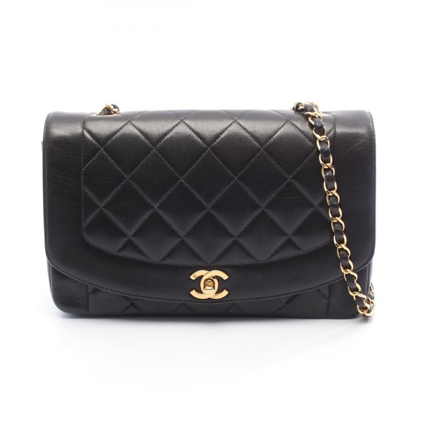 CHANEL Matelasse Diana Flap chain Shoulder Bag A01165 Lambskin Black Used GHW