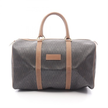 Christian Dior Honeycomb Handbag PVC coated canvas leather Brown Used unisex