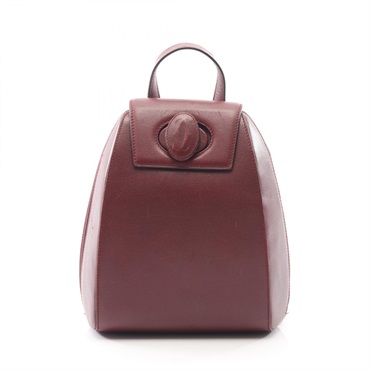 CARTIER Must Line Rucksack Backpack leather Bordeaux Used Women