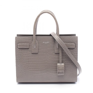 SAINT LAURENT PARIS Sac De Jour Baby Shoulder Handbag 421863 leather Gray Used