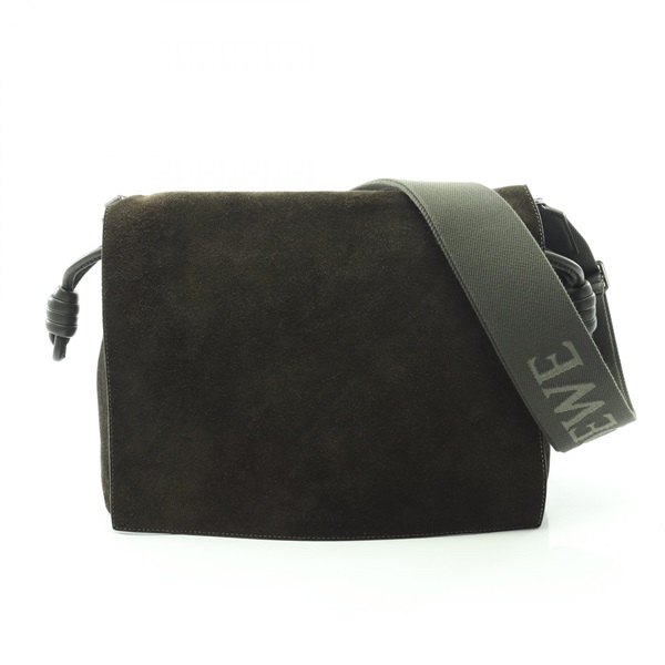 LOEWE Flamenco Satchel Shoulder crossbody Bag B411FSAX02 Suede leather Khaki