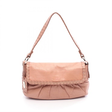 FENDI Selleria shoulder Handbag leather Pink beige Used Women