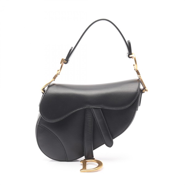 Christian Dior Saddle mini Handbag leather Black Used Women