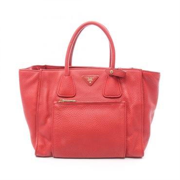 PRADA VITELLO PHENIX Hand Tote Bag BN2795 leather Red Used Women