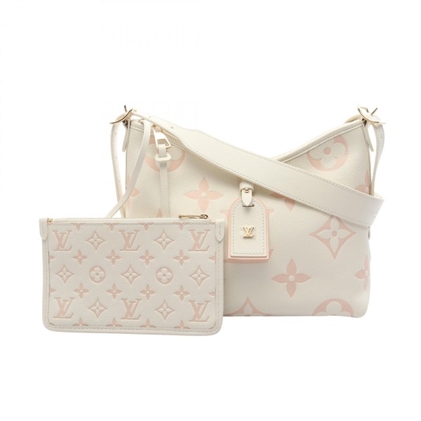 LOUIS VUITTON Carryall Zip NM PM Shoulder Bag M24141 Monogram empreinte White LV