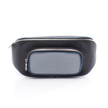LOUIS VUITTON Bum bag M53420 Epi leather Monogram Eclipse Black Navy Used mens