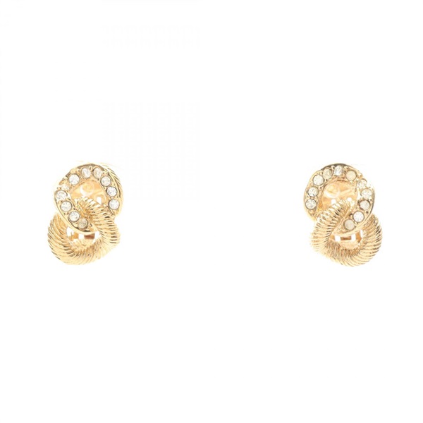 Dior Earring Gold Plated Rhinestone Used women