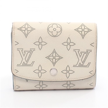 LOUIS VUITTON Portefeuille Iris Compact wallet M69213 Mahina leather Snow Used