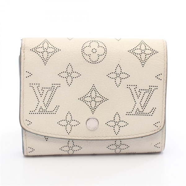 LOUIS VUITTON Portefeuille Iris Compact wallet M69213 Mahina leather Snow Used