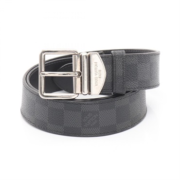 LOUIS VUITTON Ceinture Sydney Belt M9708 Damier graphite canvas Black Used mens