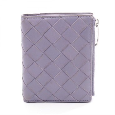 BOTTEGA VENETA Intrecciato Bi-fold wallet leather Purple Used Women