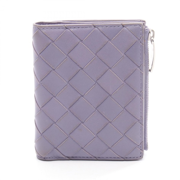 BOTTEGA VENETA Intrecciato Bi-fold wallet leather Purple Used Women