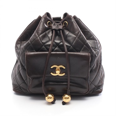 CHANEL Matelasse Chain Rucksack Backpack leather Black GHW Used Women Coco CC