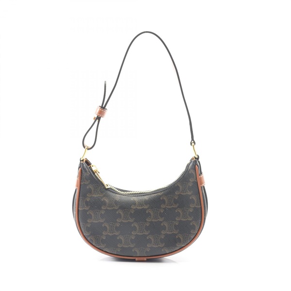 CELINE AVA Mini Ava Triomphe Handbag 10I60 2DS1 canvas leather Black Brown Used