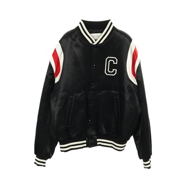 CELINE Blouson Jacket #48 wool Rayon Black White Red Used mens