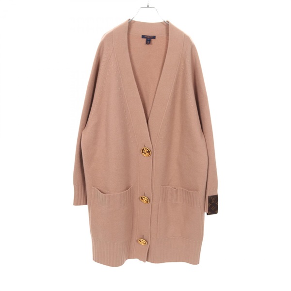 LOUIS VUITTON Monogram cardigan wool cotton Pink #L Used Women