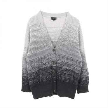 CHANEL COCO Mark button cardigan knitwear #36 P73866K10591 cashmere Gray Used