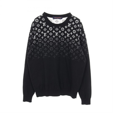 LOUIS VUITTON Gradient Monogram knit RM241Q USO HQN42W cotton Black White M mens
