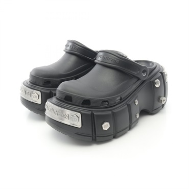 BALENCIAGA crocs HARDCROCS Platform slip-on Sandals shoes #40 rubber Black Used