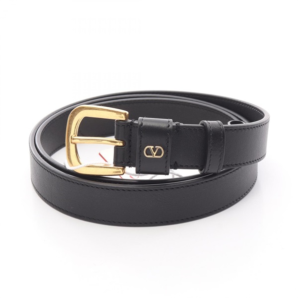 Valentino V logo belt 6Y2T0SD7DHP0NO leather Black NEW mens #95/38