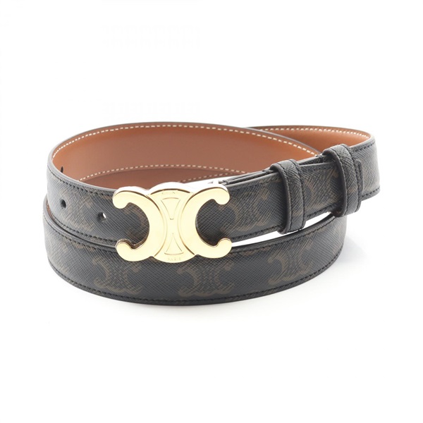 CELINE Triomphe Medium 25mm Belt 45AK92ACO04LU80 leather PVC Black Brown NEW