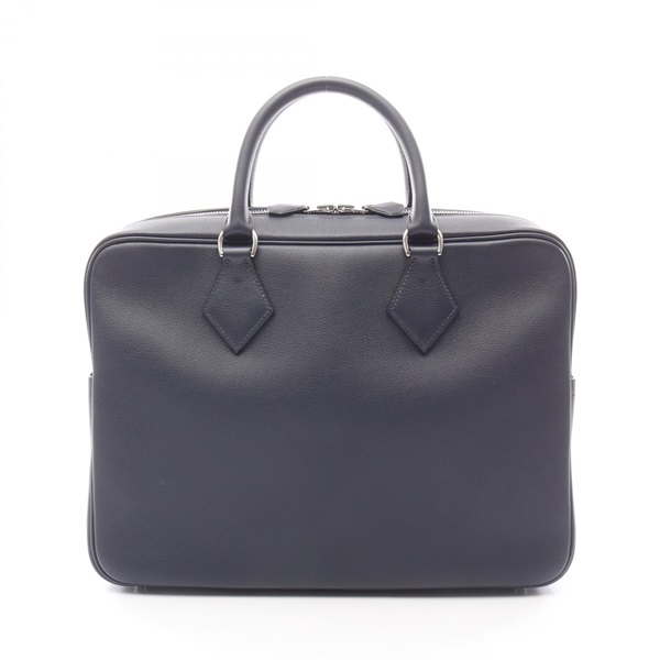 HERMES Plume Strap Business Handbag Briefcase W Evercolor leather Blue nuit Used
