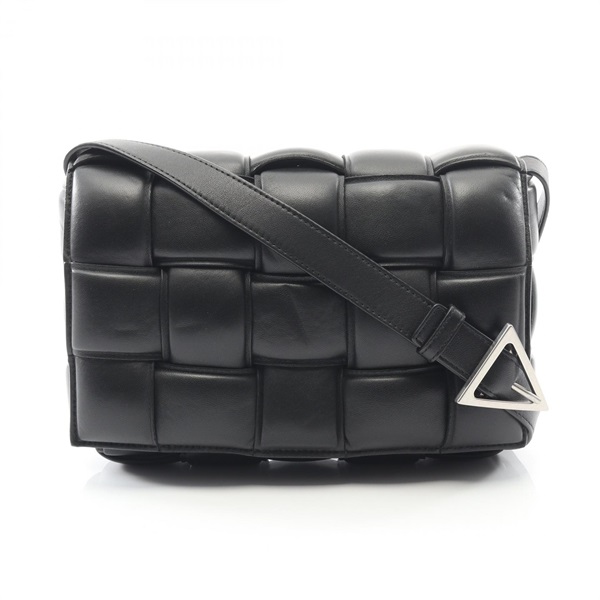 BOTTEGA VENETA Padded Cassette Intrecciato Shoulder Bag 591970 leather Black