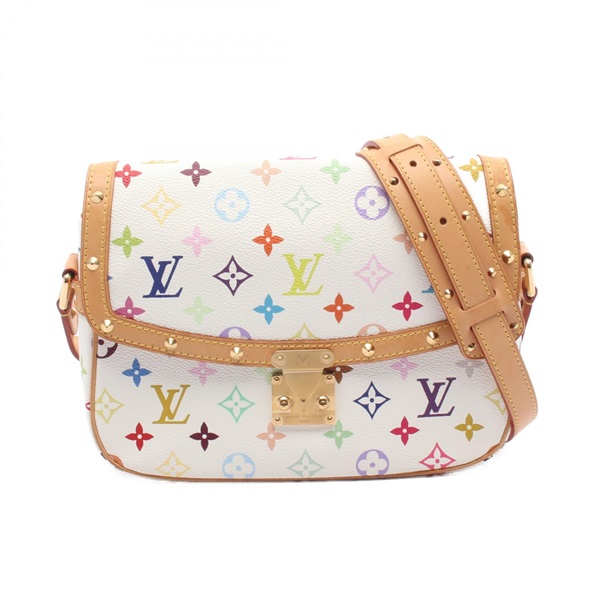 LOUIS VUITTON Sologne Shoulder Bag M92661 Monogram Multi canvas leather White LV