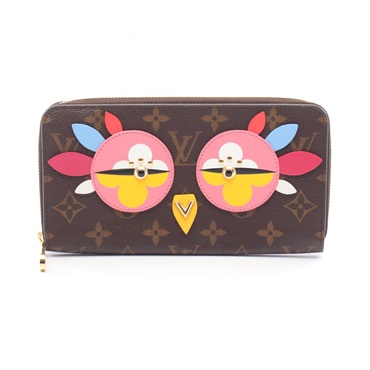 LOUIS VUITTON Zippy wallet Around long purse Lovely bird M62414 Monogram brown